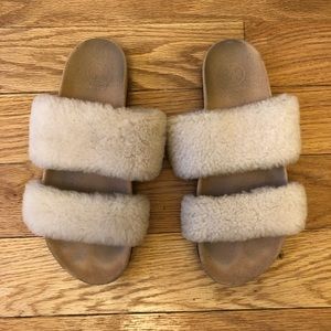 Tory Burch Shearling Slides